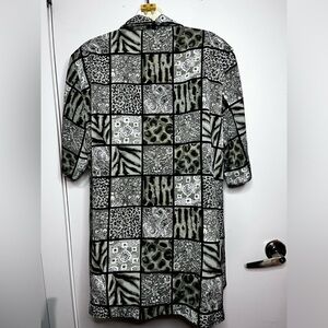 Jessica Black and Gray Patchwork Shirt